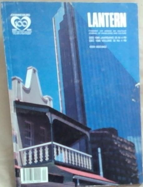 Lantern - Tydskrif vir Kennis en Kultuur / Journal of Knowledge and Culture: December / Desember 1986: Volume 35 No 4 R6