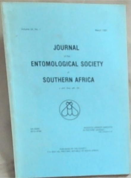 Journal of the Entomological Society of Southern Africa Volume 54, Number 1 March 1991