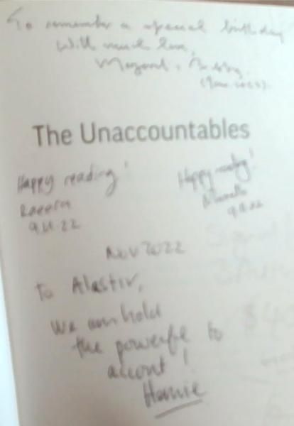 The Unaccountables: The Powerful Politicians and Corporations who Profit from Impunity (Signed by all 3 of the authors Hennie van Vuuren and Mosiana, Mamello and Pather, Ra'eesa)
