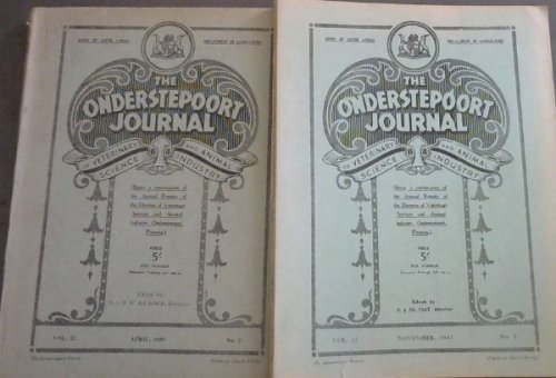 The Onderstepoort Journal of Veterinary Science and Animal Industry. Vol. 22 No. 1& 2. March 1948