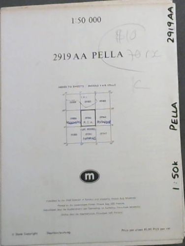 Topographical Map 2919 AA Pella 1:50 K