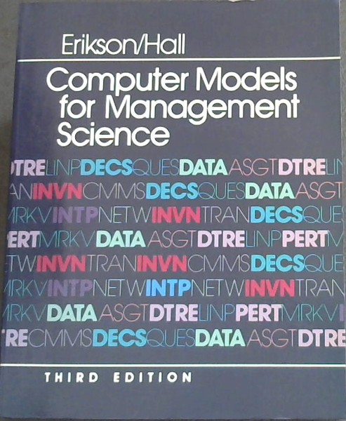 Image for Computer Models for Management Science: IBM Compatible/Book and Diskette Computer Models for Management Science: IBM Compatible/Book and Diskette