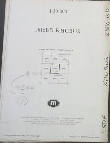 Topographical Map, South Africa: Khubus - 2816BD - 1: 50 000