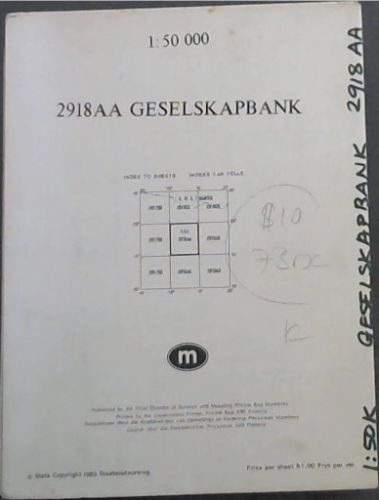 Topographical Map 2918 AA Geselskapbank 1:50 K