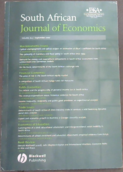 South African Journal of Economics (Volume 75:3) Quarterly Journal of the Economic Society of South Africa