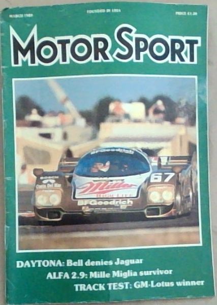 MotorSport: Daytona Bell Denies Jaguar; Alfa 2.9 Mille Miglia Survivor; Track Test GM-Lotus Winner; March 1989