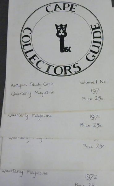 Cape Collector's Guide: Antiques Study Circle Quarterly Magazine - Vol 1, Nos. 1-4, 1971-72