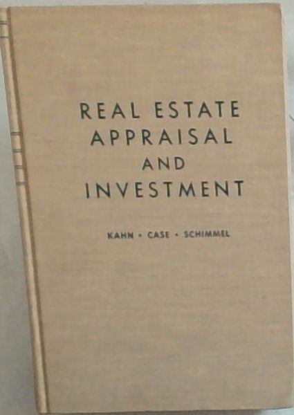 Image for Real Estate Appraisal and Investment Real Estate Appraisal and Investment