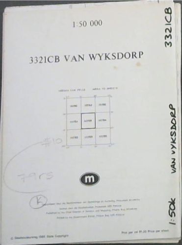 Topographical Map, South Africa: Van Wyksdorp - 3321CB - 1: 50 000