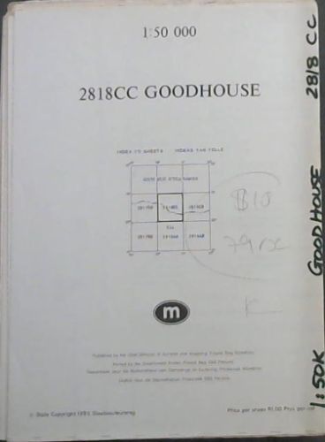 Topographical Map 2818 CC GoodHouse 1:50 K