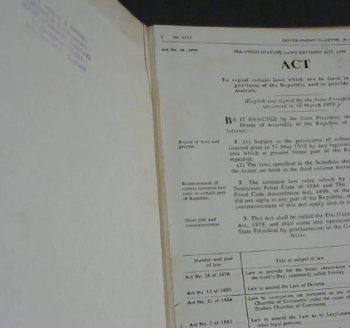 Statutes of Natal - being a Compilation of the Statutes of the Colony of Natal from the years 1845 to 1899, inclusive, with foot-notes, and with appendix containing the Acts of 1900 - 3 volumes