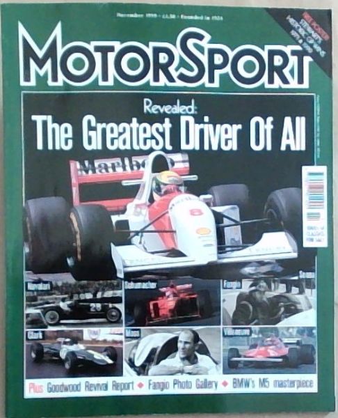 MotorSport: The Greatest Driver Of All November 1999 Vol.LXXV No.11