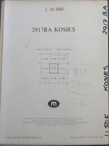 Topographical Map 2917 BA Kosies 1:50 K