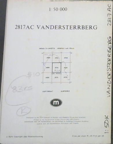 Topographical Map, South Africa: Vandersterrberg - 2817AC - 1: 50 000