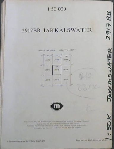 Topographical Map 2917 BB Jakkalswater 1:50 K