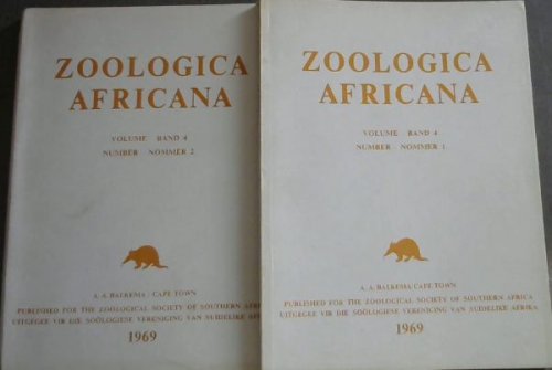 Zoologica Africana Volume 4 No. 1 & 2