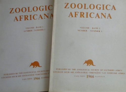 Zoologica Africana Volume 2, No. 1 & 2