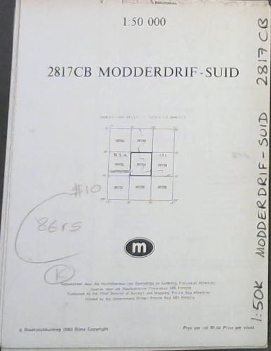 Topographical Map, South Africa: Modderdrif-Suid - 2817CB 1: 50 000