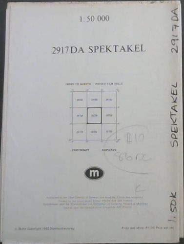 Topographical Map 2917 DA Spektakel 1:50 K
