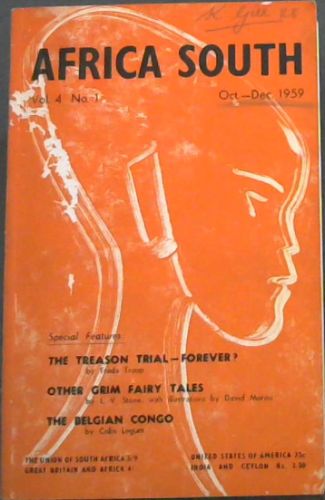 Africa South. Vol. 4 No. 1. Oct. - Dec. 1959