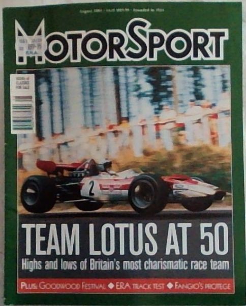 MotorSport: August 2004 Team Lotus At 50 Vol.LXXX No.8