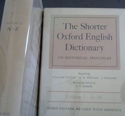 Image for The Shorter Oxford English Dictionary on Historical Principles (2 Volume Set) The Shorter Oxford English Dictionary on Historical Principles (2 Volume Set)