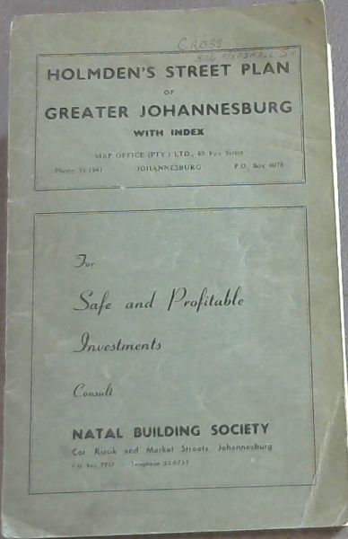Holmden's Street Plan of Greater Johannesburg with Index