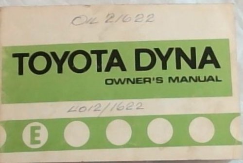 Toyota Dyna Owner's Manual
