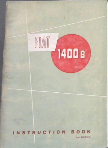 Fiat 1400B. instruction Book