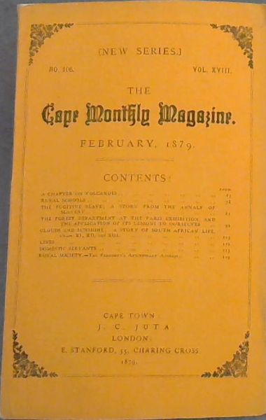 The Cape Monthly Magazine (Vol. 5, No. 26 only, August 1872)