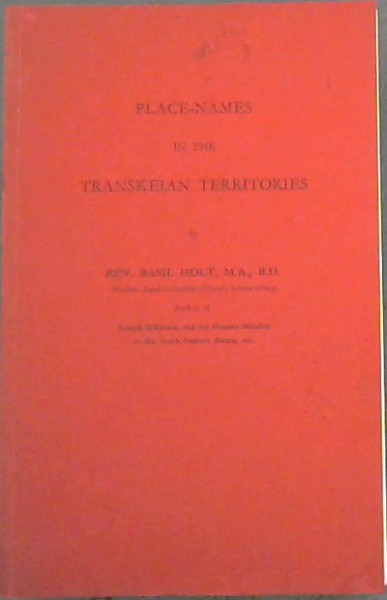 PLACES-NAMES IN THE TRANSKEIAN TERRITORIES