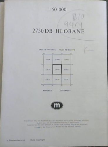 Topographical Map 2730 DB Hlobane 1:50 K