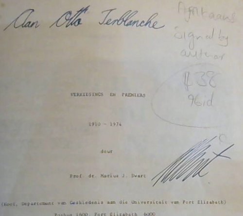 Image for Verkiesings en Premiers 1910-1974 Verkiesings en Premiers 1910-1974