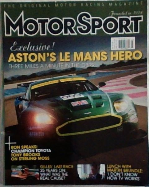MotorSport: Aston DBR9 Test; Gilles Villeneuve; Ron Dennis Interview; Lunch With Brundle Vol.83 No.5 May 2007