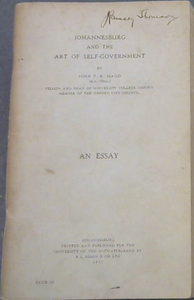 Johannesburg and the Art of Self-Government: An Essay
