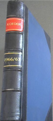 Koedoe ; Journal for Scientific Research in the National Parks of the Republic of South Africa / Tydskrif vir Wetenskaplike Navorsing in die Nasionale Parke van die Republiek van Suid-Afrika. No. 9 & 10. 1966/1967