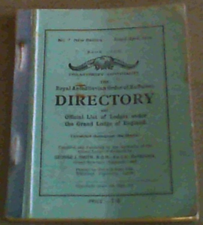 Royal Antediluvian Order of Buffaloes Directory and Official List of Lodges under the Grand Lodge of England