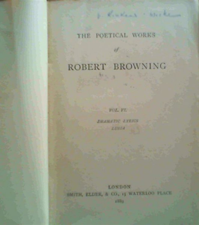 The Poetical Works of Robert Browning Volume 6 only
