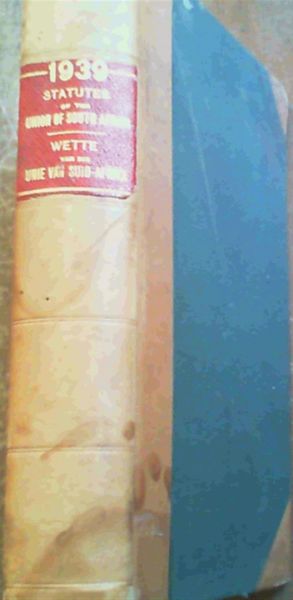 Statutes Of The Union Of South Africa 1939