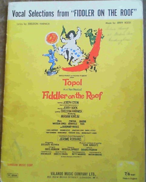 Vocal Selections from &#34;Fiddler on the Roof&#34;