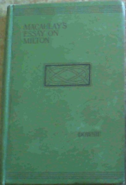 Image for Macaulay's Essay on Milton Macaulay's Essay on Milton