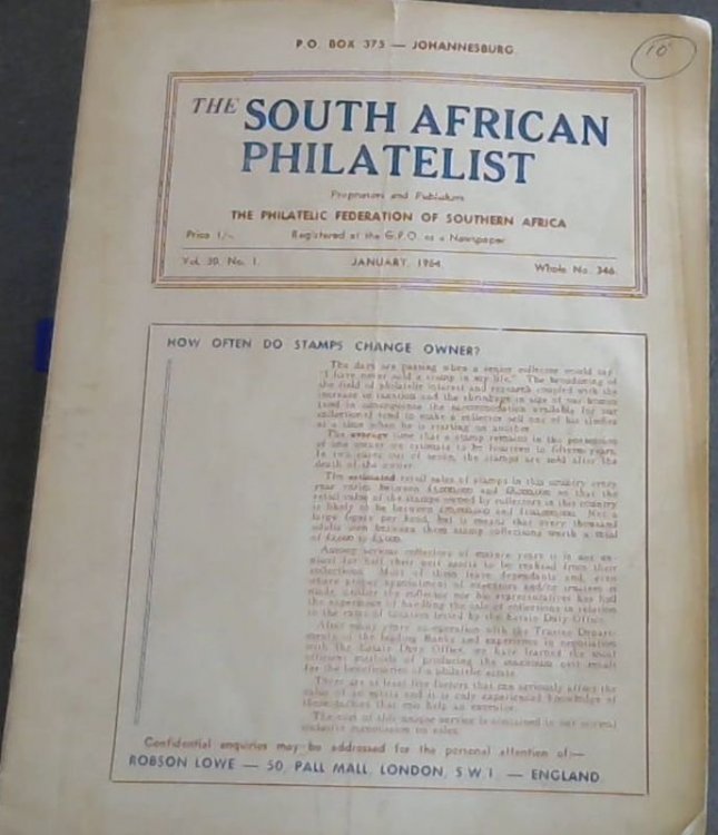Image for The South African Philatelist vol 30. No. 1 January 1954 Whole No. 346 The South African Philatelist vol 30. No. 1 January 1954 Whole No. 346