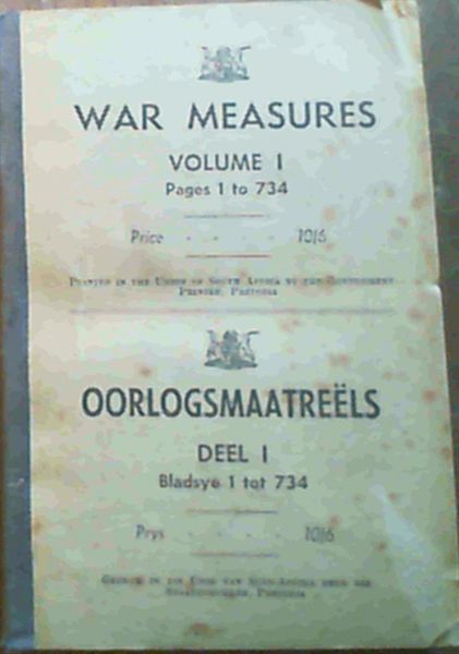 War Measures Volume 1 Pages 1 to 734