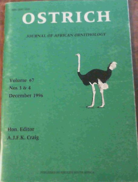 Ostrich : Journal of African Ornithology Volume 67, Nos 3 & 4, December 1996