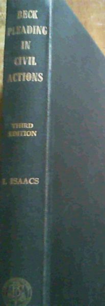 Beck's Theory and Principles of Pleading in Civil Actions