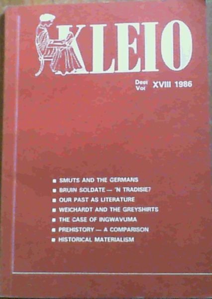 Kleio Vol. XVIII 1986 Journal of the Department of History