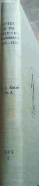 Letters of the American Missionaries 1835 - 1838
