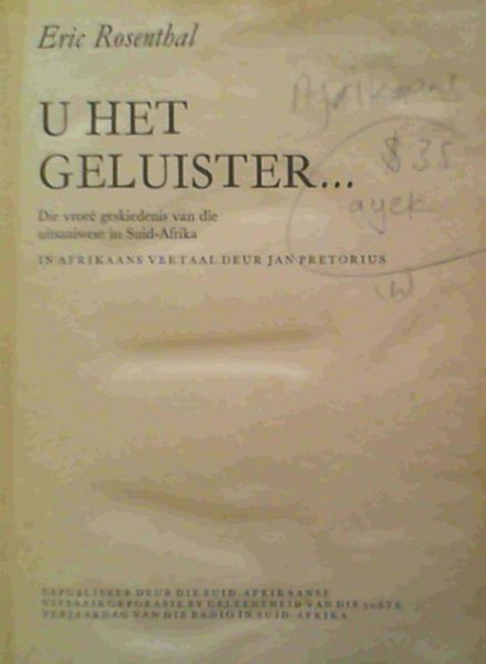 U Het Geluister.