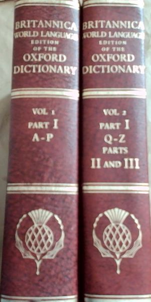 The Shorter Oxford English Dictionary on Historical Principles Combined with Britannica World Language Dictionary (2 Volumes)