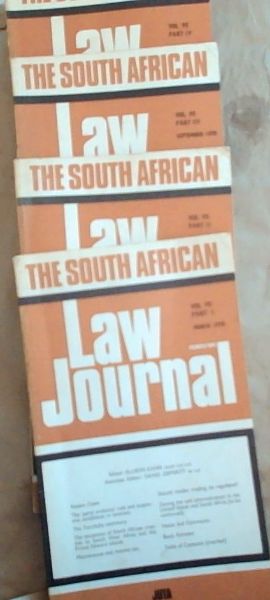 The South African Law Journey: Volume 95, Part 1-4